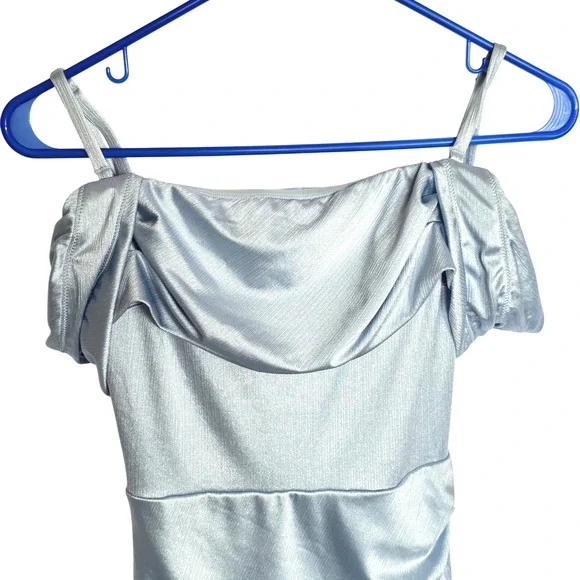 NWT Popilush Light Blue Multiway Shapewear Maxi Dress Off Shoulder Small - Picture 9 of 12